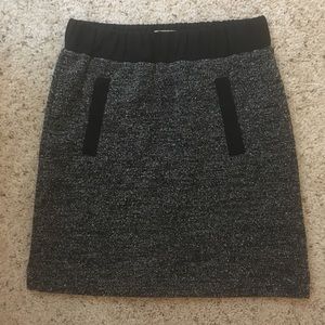 Loft Black & White Textured Skirt